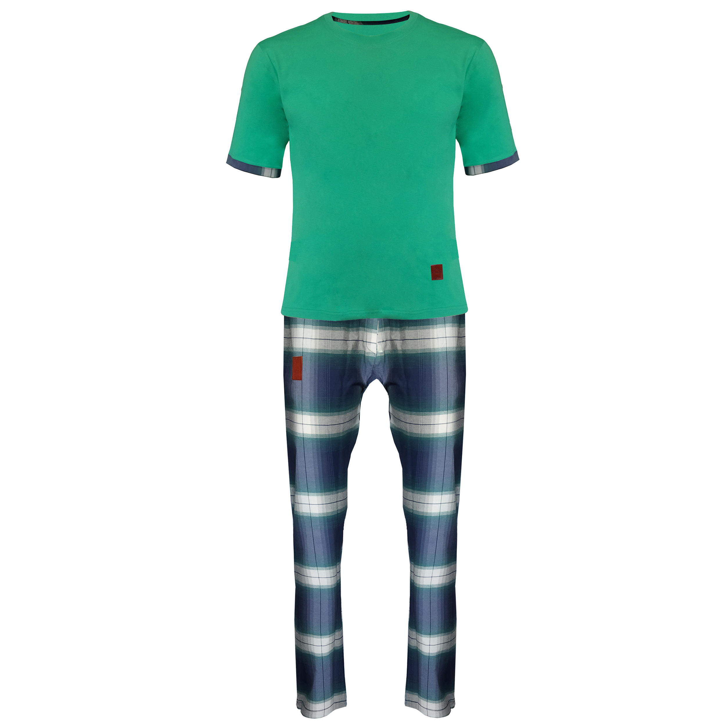 ست تی شرت و شلوار مردانه مدل طه 000920 کد 7853041 رنگ سبز بنتون