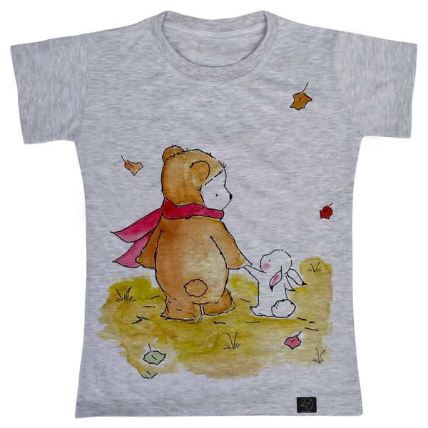 تی شرت آستین کوتاه دخترانه 27 مدل خرس و خرگوش کد V245