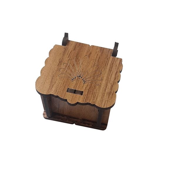 جعبه انگشتر مدل چوبی طرح گلبرگ کد 571