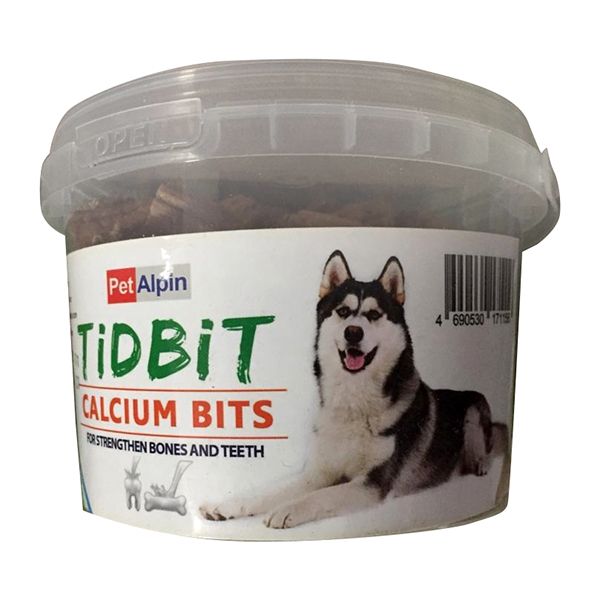 غذای تشویقی سگ تیدبیت مدل Calcium Bits وزن 180 گرم