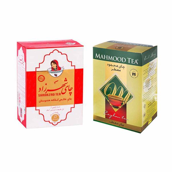  چای بسته ای عطری محمود 500گرم به همراه چای بسته ای ساده شهرزاد 500گرم