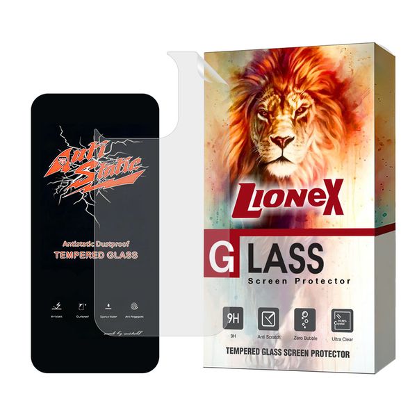 محافظ صفحه نمایش آنتی استاتیک لایونکس مدل ANTNABKLI  مناسب برای گوشی موبایل اپل iPhone 15 Pro Max به همراه محافظ پشت گوشی
