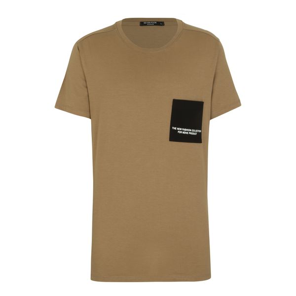 تی شرت آستین کوتاه مردانه سون پون مدل M353 رنگ فندوقی