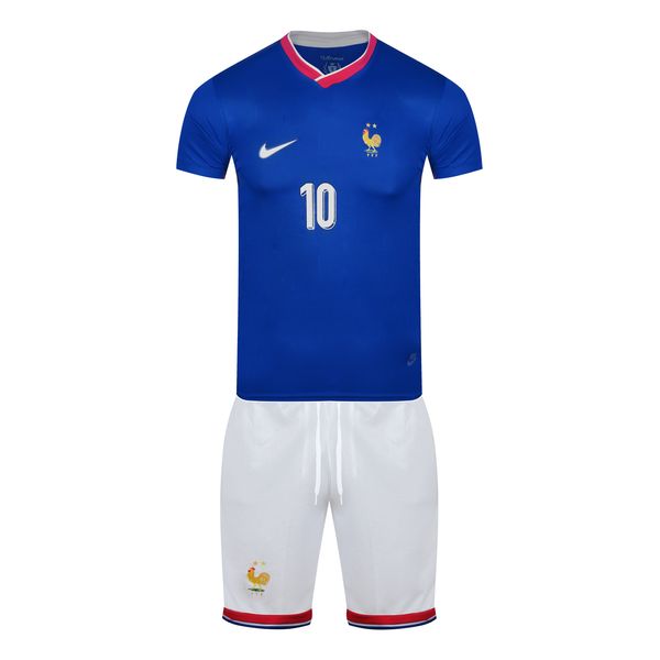 ست تی شرت و شلوارک ورزشی پسرانه مدل تیم ملی فرانسه امباپه یورو 2024
