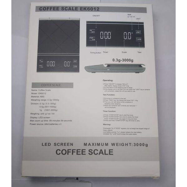  ترازوی آشپزخانه مدل تایمردار قهوه کد EK6012