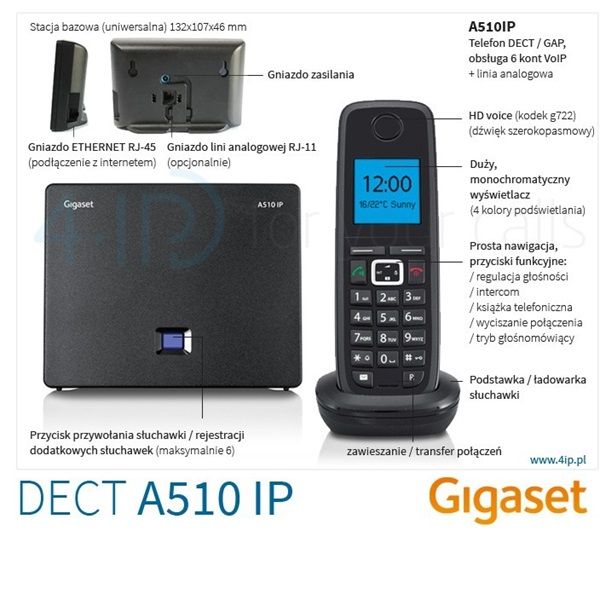 تلفن گیگاست مدل A510 IP