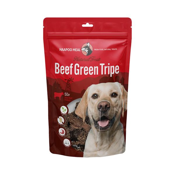 تشویقی سگ هاپومیل مدل سیرابی سبز گاو کد Beef Green Tripe وزن 50 گرم