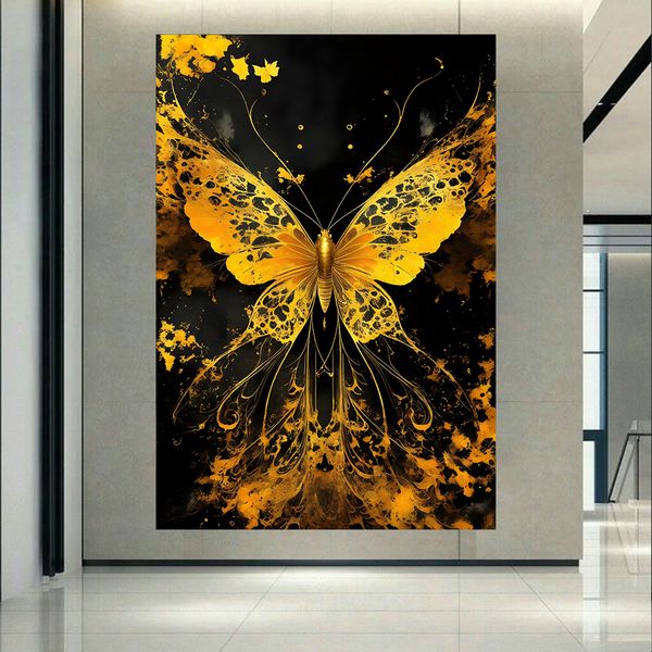 پوستر بک لایت طرح پروانه طلایی مدرن کد AR30915