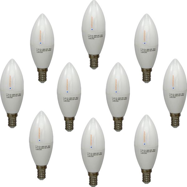لامپ ال ای دی 7 وات نمانور مدل شمعی پایه E14 بسته 10 عددی