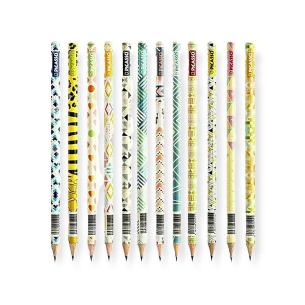 مداد مشکی پیکاسو مدل طرح دار مجموعه 12 عددی