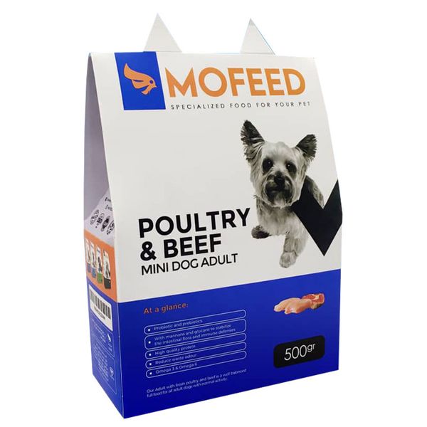 غذای خشک سگ مفید مدل مینی داگ ادالت Poultry&amp;Beef وزن 500 گرم