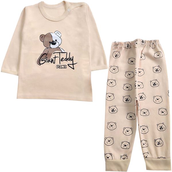 ست تی شرت و شلوار نوزادی مدل تدی کد 3901