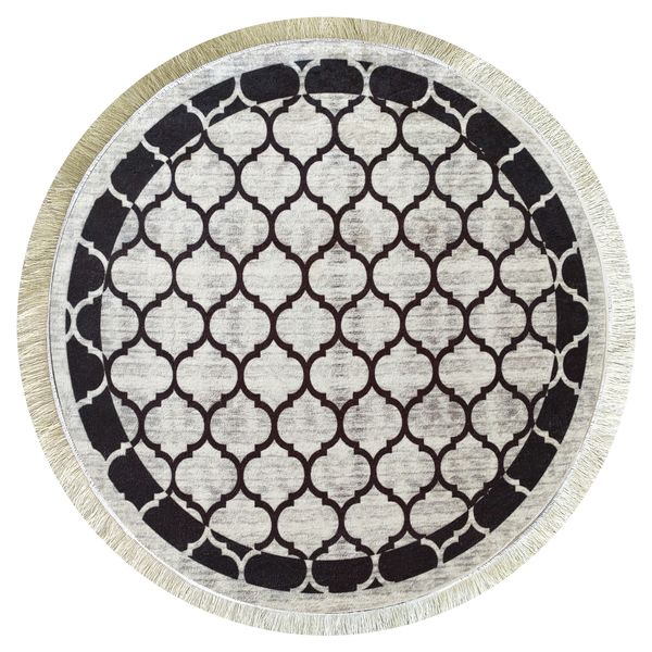 فرش پارچه ای سارای مدل دایره  مخملی کد 1120
