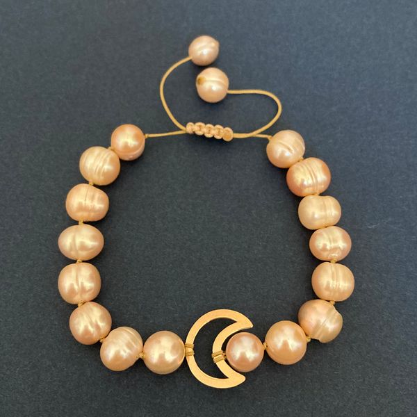 دستبند طلا 18 عیار زنانه الماسین آذر مدل Moon01