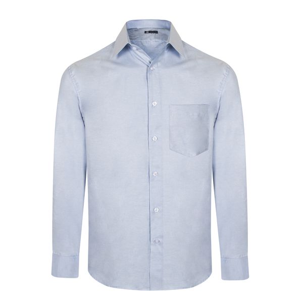 پیراهن آستین بلند مردانه ناوالس مدل OXFORD رنگ آبی روشن