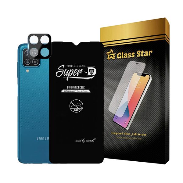 محافظ صفحه نمایش گلس استار مدل SUPLNFUGS مناسب برای گوشی موبایل سامسونگ Galaxy A12 / A12 Nacho / M12 / F12 به همراه محافظ لنز گوشی