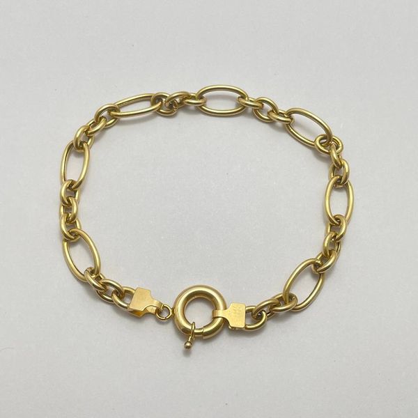 دستبند طلا 18 عیار زنانه مدل D003 طرح زنجیری