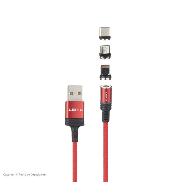 کابل تبدیل USB به لایتنینگ/USB-C/microUSB لیتو مدل LD-23 طول 1 متر