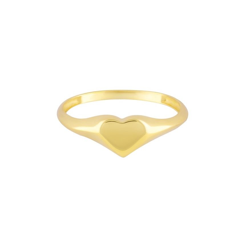 انگشتر طلا 18 عیار زنانه طلا و جواهر درریس مدل پینکی قلب کوچک