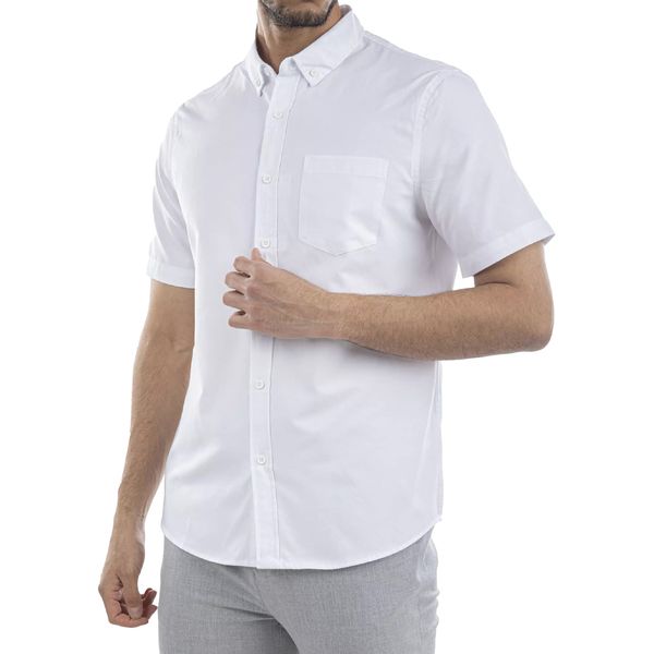 پیراهن آستین کوتاه مردانه جوتی جینز مدل بیسیک کد 3030118 رنگ سفید