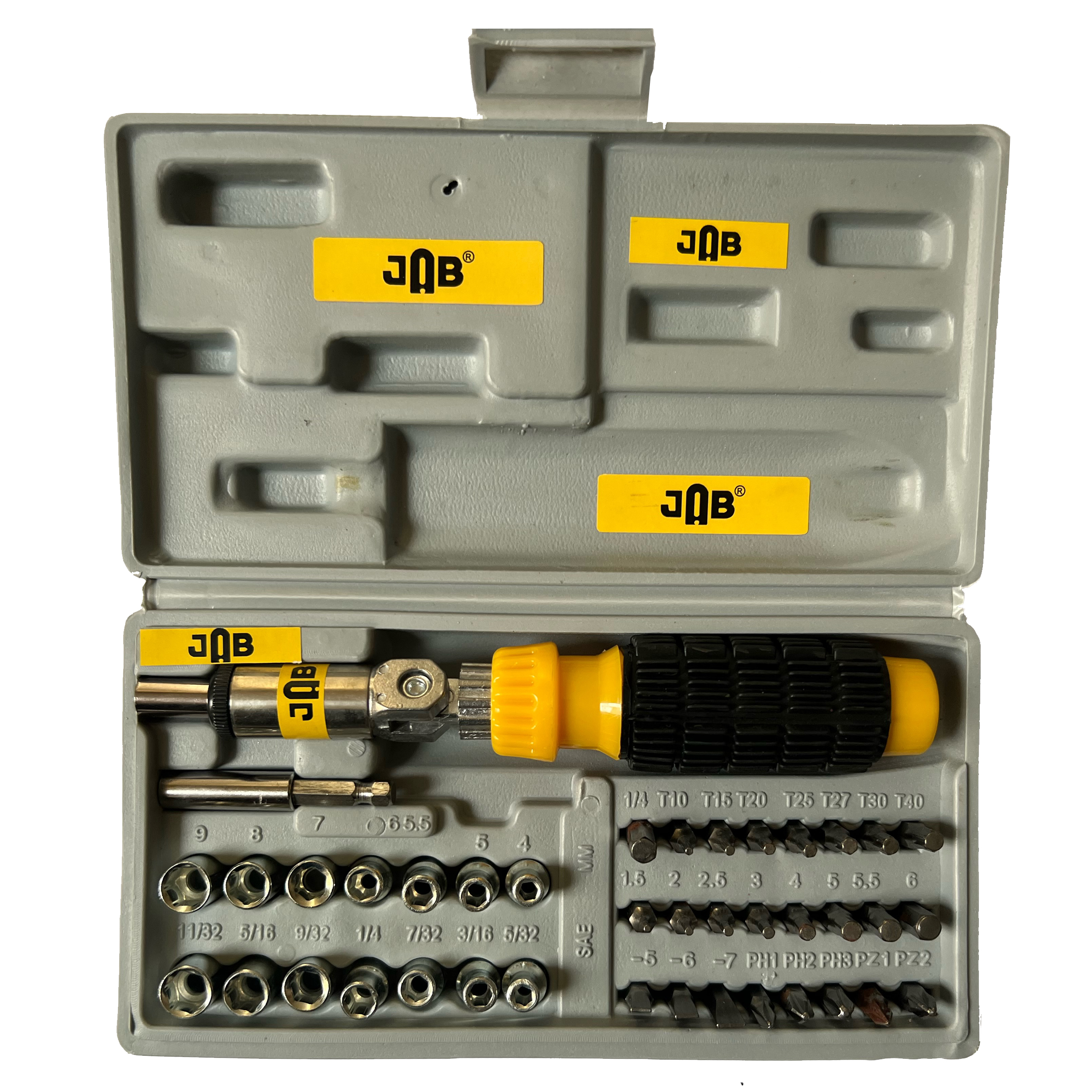 بکس و سری پیچ گوشتی جاب مدل JB-0041 C مجموعه 41 عددی