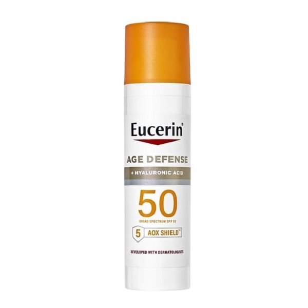 لوسیون ضد آفتاب بدون رنگ اوسرین SPF 50 مدل Age Defense ‌مناسب انواع پوست‌ حجم 75 میلی‌لیتر