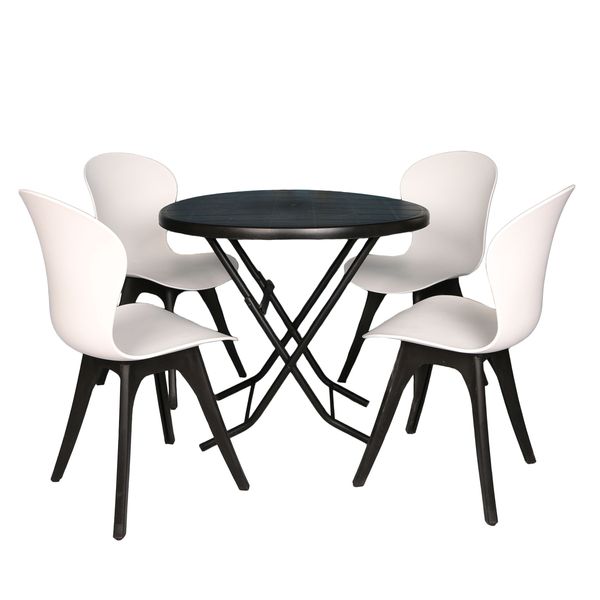 میز و صندلی ناهارخوری چهارنفره مدل ماهلین فایرگلاس