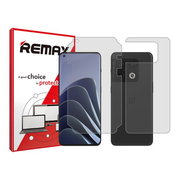 محافظ صفحه نمایش شفاف  ریمکس مدل Anti Shock مناسب برای گوشی موبایل  وان پلاس 10Pro به همراه محافظ پشت گوشی