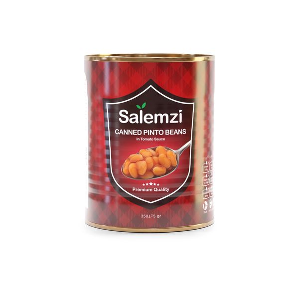 کنسرو خوراک لوبیا چیتی در سس گوجه فرنگی سالمزی - 350 گرم