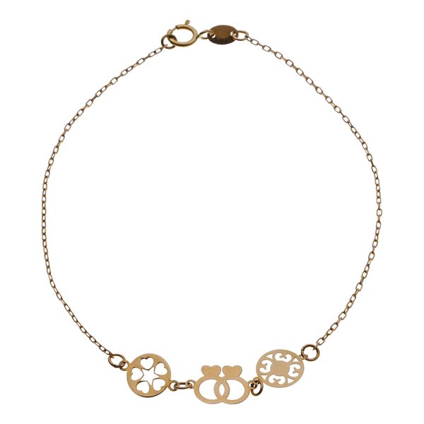 دستبند طلا 18 عیار زنانه مایا ماهک مدل MB1601 طرح قلب و حلقه