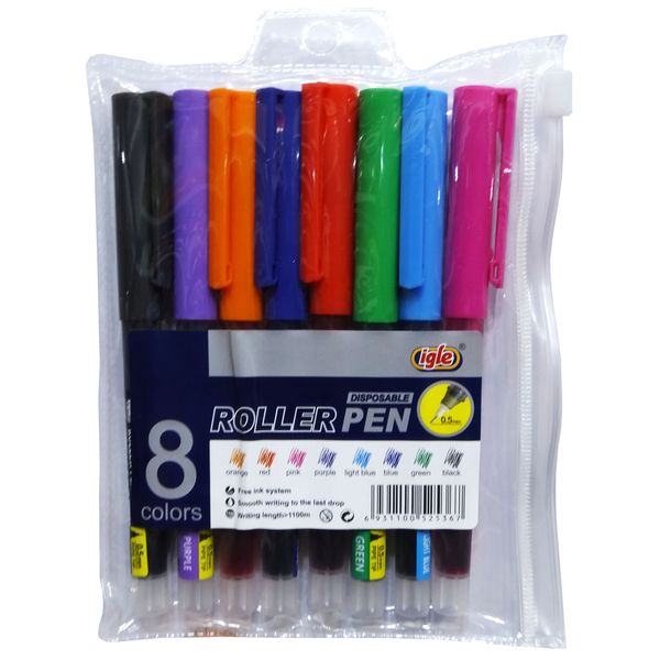 روان نویس ایگل مدل ROLLER PEN بسته 8 عددی