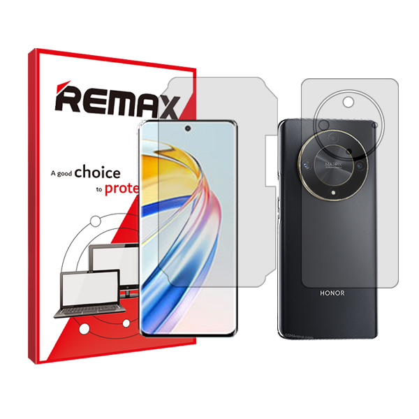 محافظ صفحه نمایش شفاف ریمکس مدل anti-shock مناسب برای گوشی موبایل آنر X9b به همراه محافظ پشت گوشی