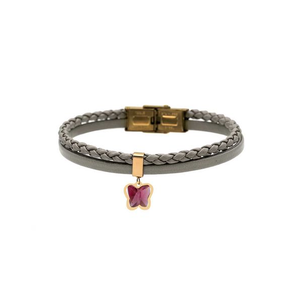 دستبند طلا 18 عیار زنانه گالری روبی مدل پروانه