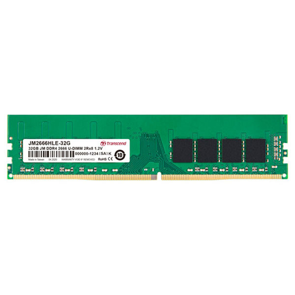 رم دسکتاپ DDR4 تک کاناله 2666مگاهرتز CL19 ترنسند مدل JM2666HLE-32G ظرفیت 32 گیگابایت