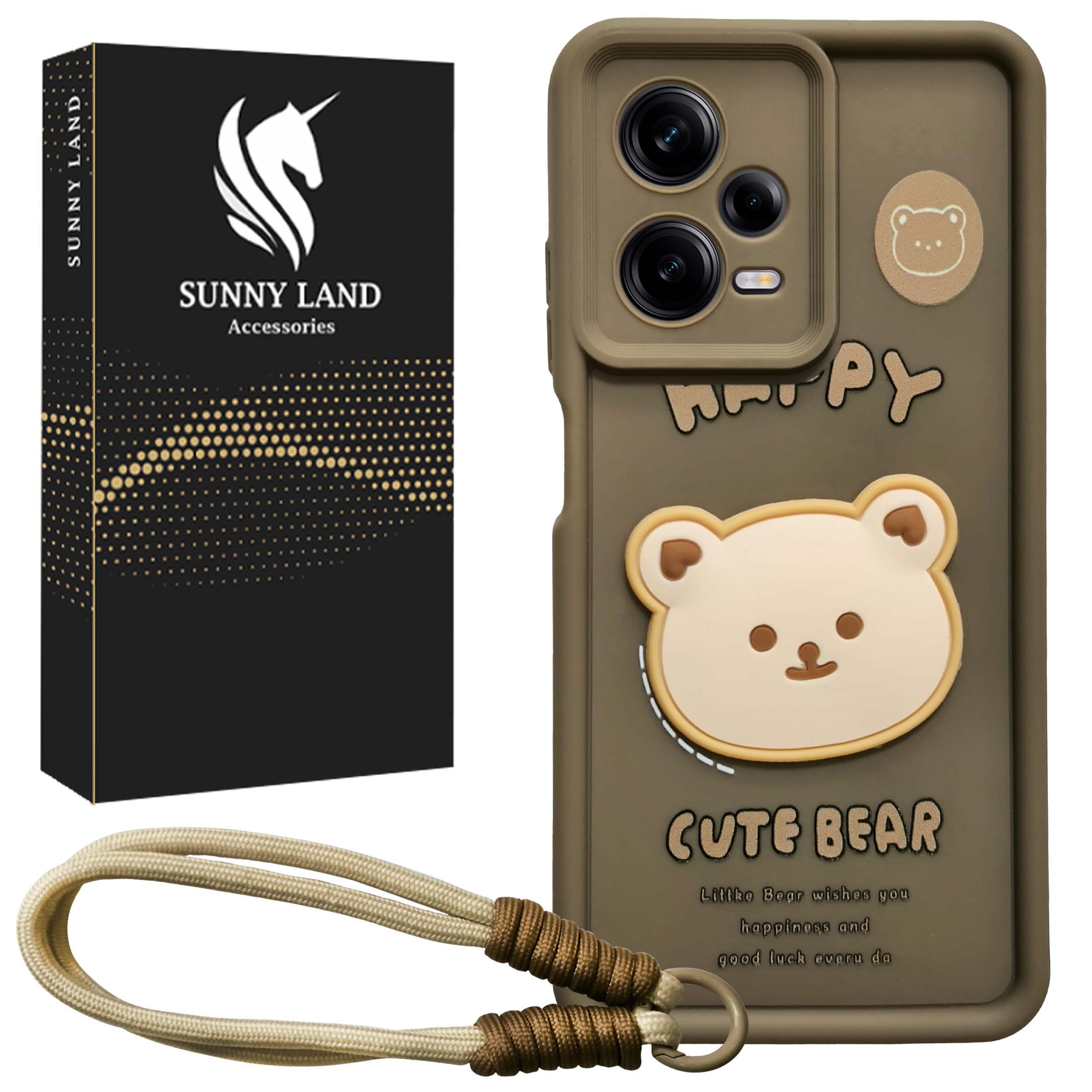 کاور سانی لند مدل Bear مناسب برای گوشی موبایل شیائومی Redmi Note 12 Pro 5G به همراه بند