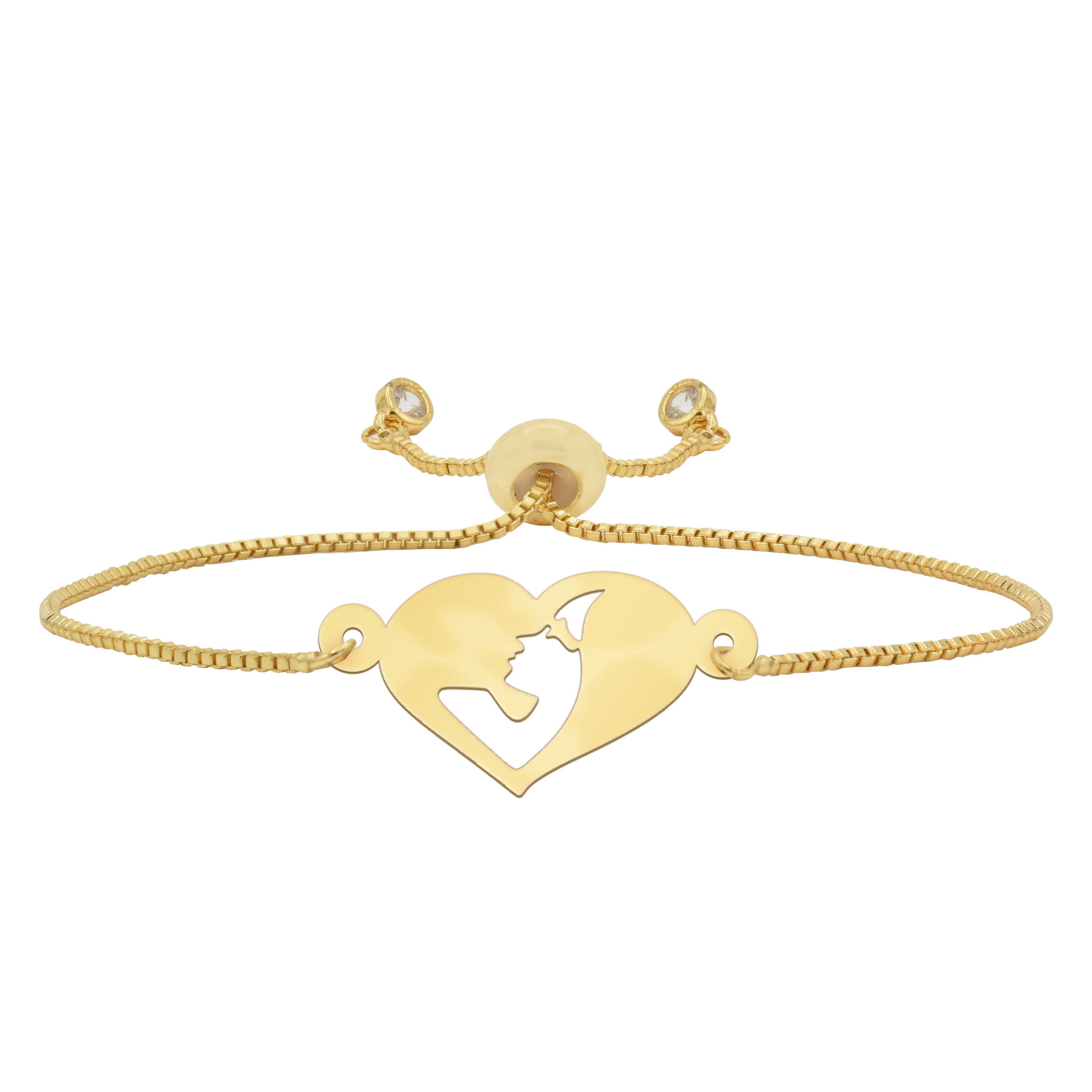 دستبند طلا 18 عیار زنانه شمیم گلد گالری مدل قلب B35