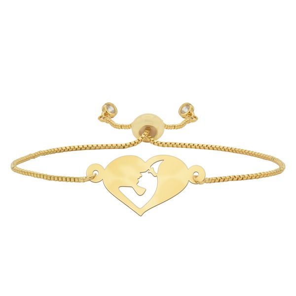 دستبند طلا 18 عیار زنانه شمیم گلد گالری مدل قلب B35