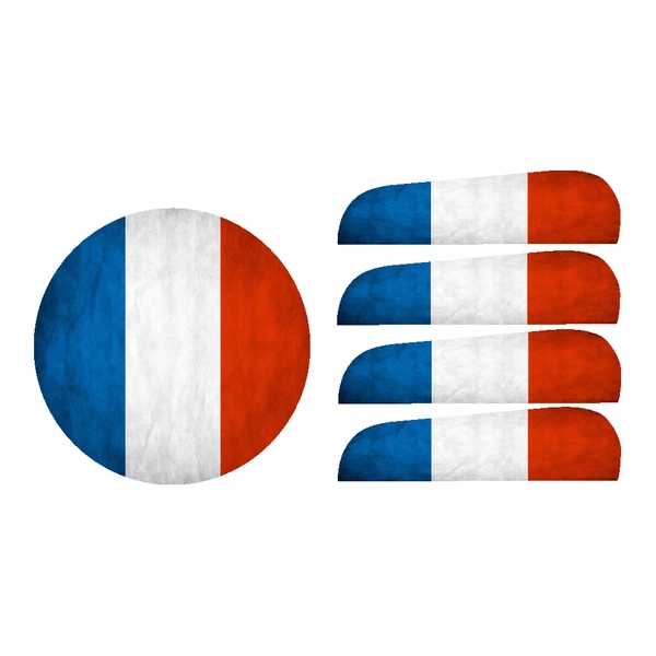 برچسب بدنه خودرو نکسان طرح پرچم فرانسه کد SB025 مناسب برای تیبا2 بسته 5 عددی