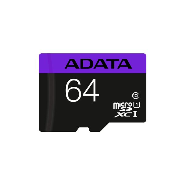 کارت حافظه Micro SD HC ای دیتا مدل A1-V30 کلاس 10 استاندارد UHS-l U1 سرعت 90MBps ظرفیت 64 گیگابایت به همراه آداپتور SD