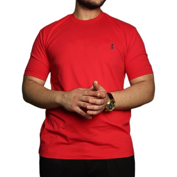 تی شرت آستین کوتاه مردانه مدل پنبه براش کد 18552 رنگ قرمز