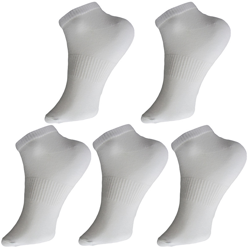 جوراب ورزشی ساق کوتاه مردانه ادیب مدل اسپرت کش انگلیسی کد MNSPT رنگ سفید بسته 5 عددی