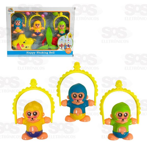 آویز تخت کودک مدل میمون های بامزه polishi Happy Shaking Bell