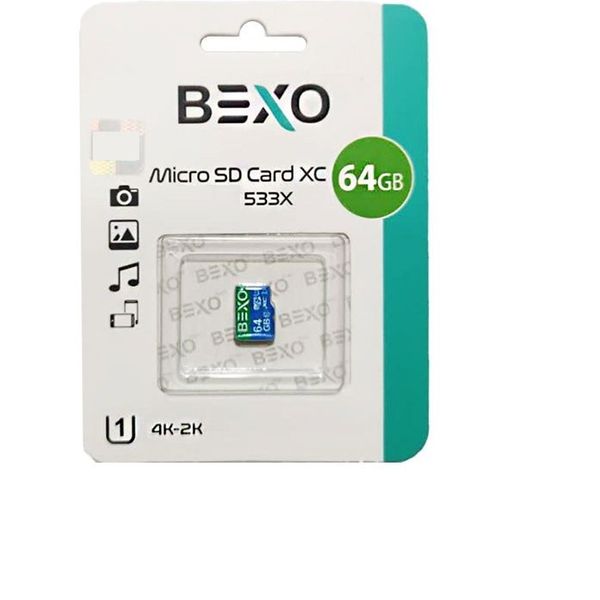 کارت حافظه‌  microSD بکسو مدل 533X کلاس 10 استاندارد UHS-I U1 سرعت 80MBps ظرفیت 64 گیگابایت