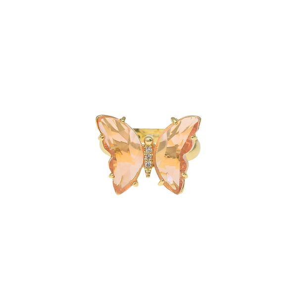 انگشتر زنانه دلنار گالری مدل پروانه کریستال