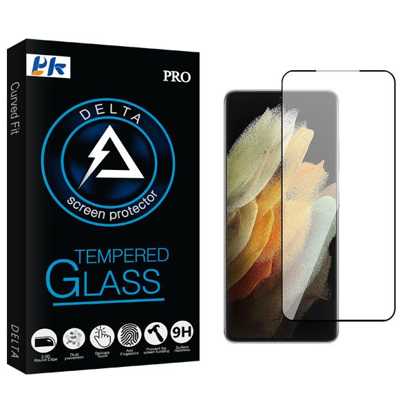 محافظ صفحه نمایش شیشه ای پی کی مدل Delta FLGL مناسب برای گوشی موبایل سامسونگ Galaxy S21 Ultra