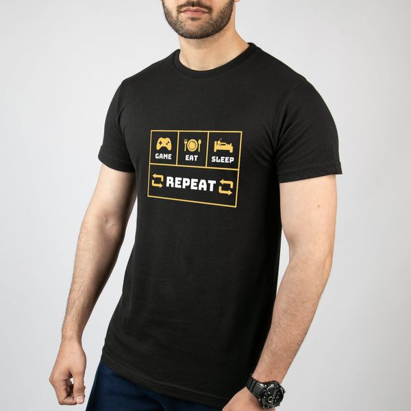 تی شرت آستین کوتاه مردانه مدل Gamer Repeat کد G012