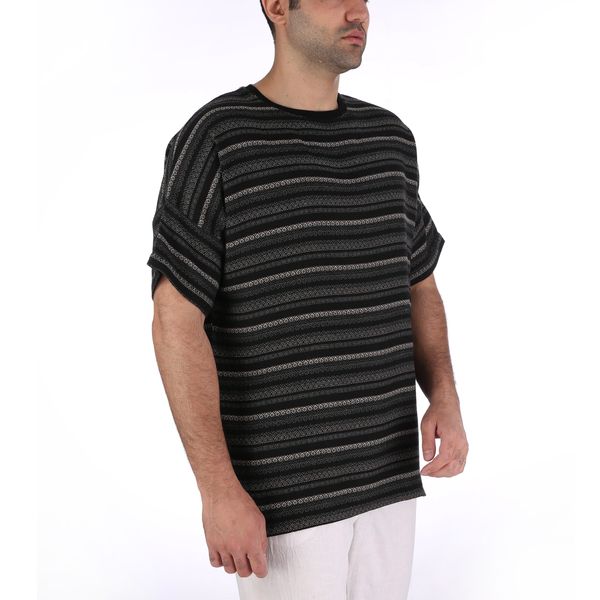 تی شرت اورسایز مردانه باینت مدل 2261735 رنگ مشکی
