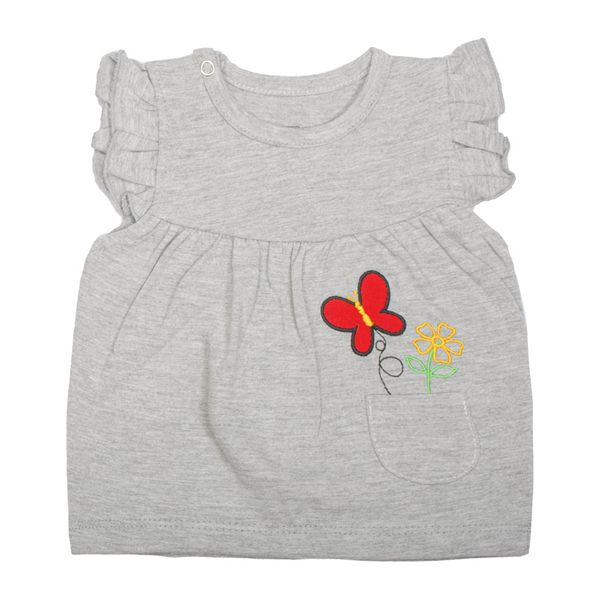 ست پیراهن و شورت نوزادی آدمک مدل پروانه و گل کد 160003 رنگ قرمز