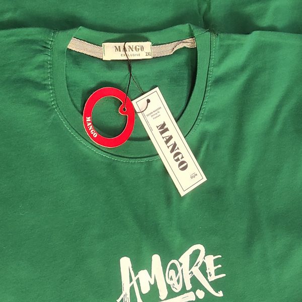 تی شرت آستین کوتاه مردانه مانگو مدل پشت چاپ نخ پنبه اعلاء کد Amore3