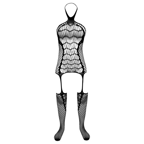 لباس خواب زنانه ماییلدا مدل فاق باز فانتزی کد 4855-80208 رنگ مشکی